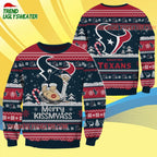 Houston Texans Merrykissmyass Funny Santa Claus Christmas Ugly Sweater
