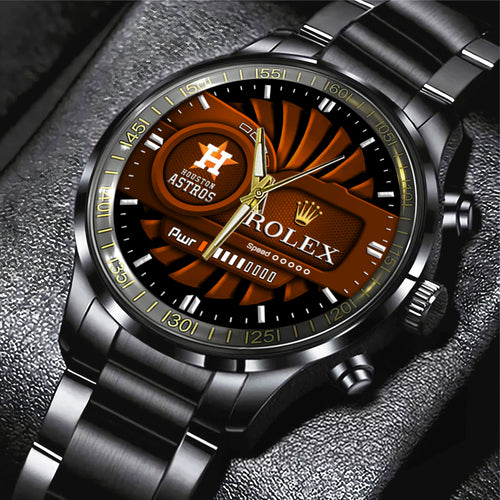 Houston Astros Black Stainless Steel Watch – MAITM13433