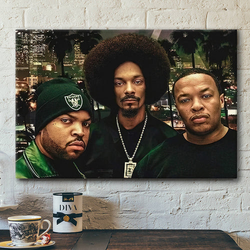 Ice Cube, Snoop Dogg & Dr. Dre Hip hop 90s Art Poster Canvas