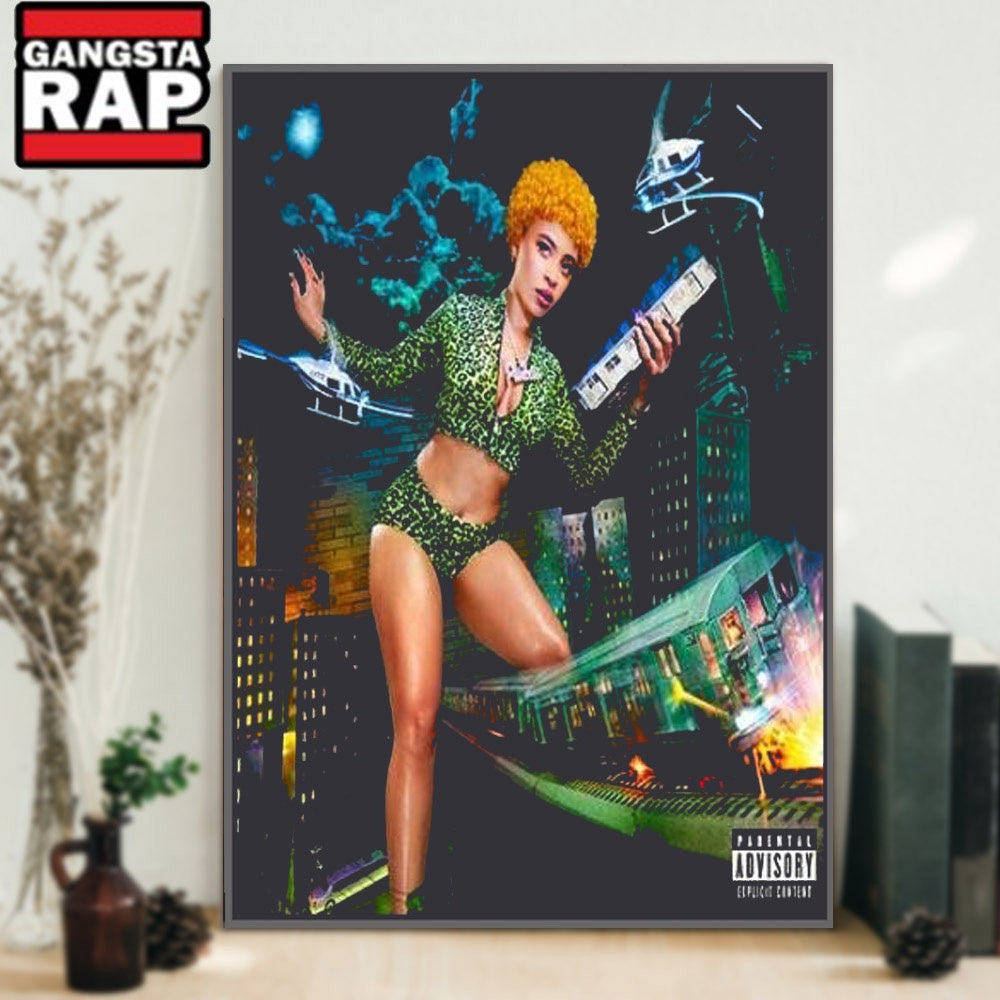 Ice Spice Y2K Album Alt Cover Giant Princess Destroy The City Poster Canvas Art