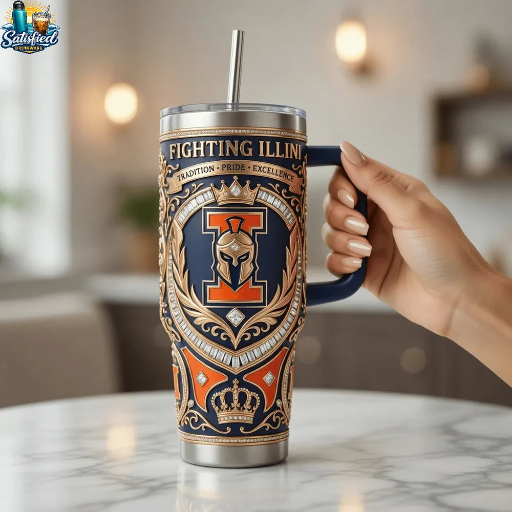 Illinois Fighting Illini 40oz Tumbler With Handle