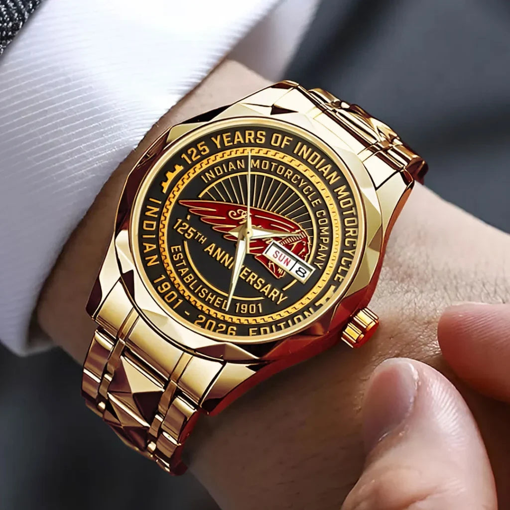 Indian Motorcycle 125th Anniversary Alloy Luxury Quartz Watch - TMTHU8646