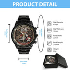 Indian Motorcycle 125th Anniversary Black Stainless Steel Watch - TMTHU8997