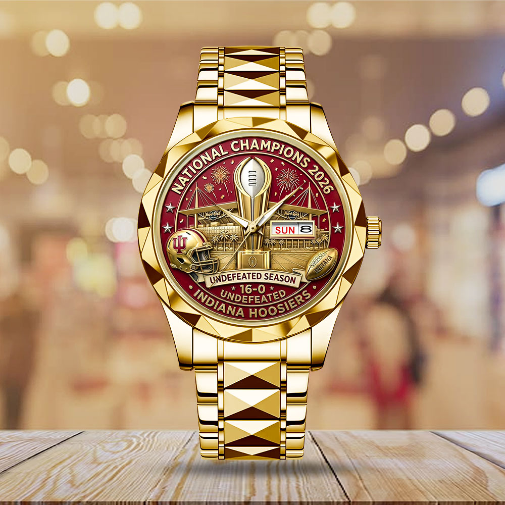 Indiana Hoosers Football 2025 National Champions Alloy Luxury Quartz Watch – MAITM14560