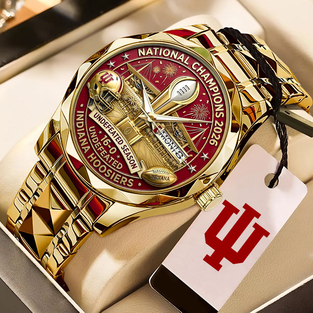 Indiana Hoosers Football 2025 National Champions Alloy Luxury Quartz Watch – MAITM14560
