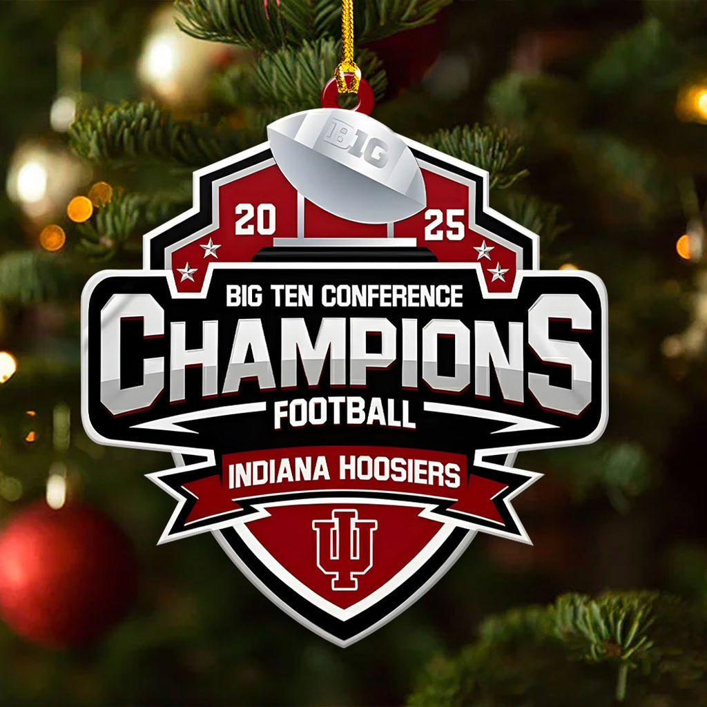 Indiana Hoosiers Football 2025 Big Ten Champions Custom Shape 2-sided Acrylic Ornament – HOATT15029