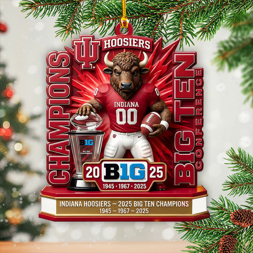 Indiana Hoosiers Football 2025 Big Ten Champions Custom Shape 2-sided Acrylic Ornament – HOATT15030