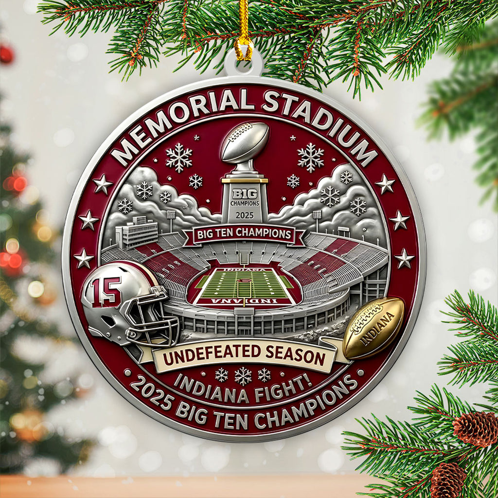Indiana Hoosiers Football 2025 Big Ten Champions Custom Shape 2-sided Acrylic Ornament – HOATT15118