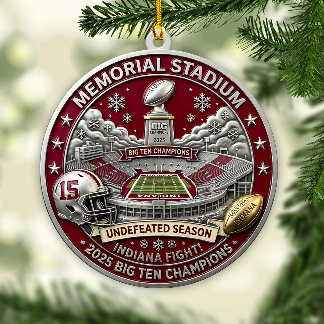 Indiana Hoosiers Football 2025 Big Ten Champions Custom Shape 2-sided Acrylic Ornament – HOATT15118