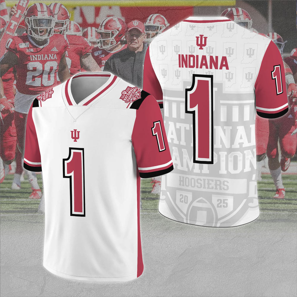 Indiana Hoosiers Football 2025 National Champions 3D Football Jersey – MAITM14576