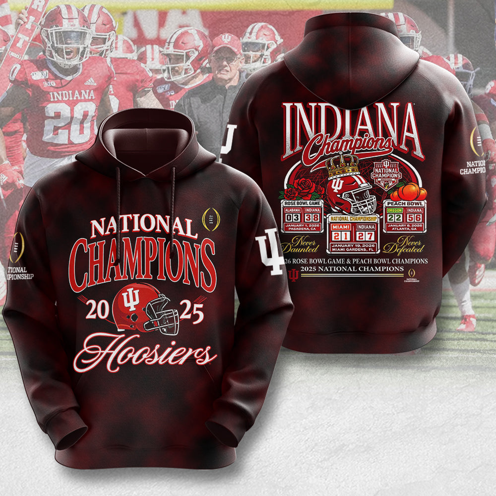 Indiana Hoosiers Football 2025 National Champions 3D Apparel – MAITM14559