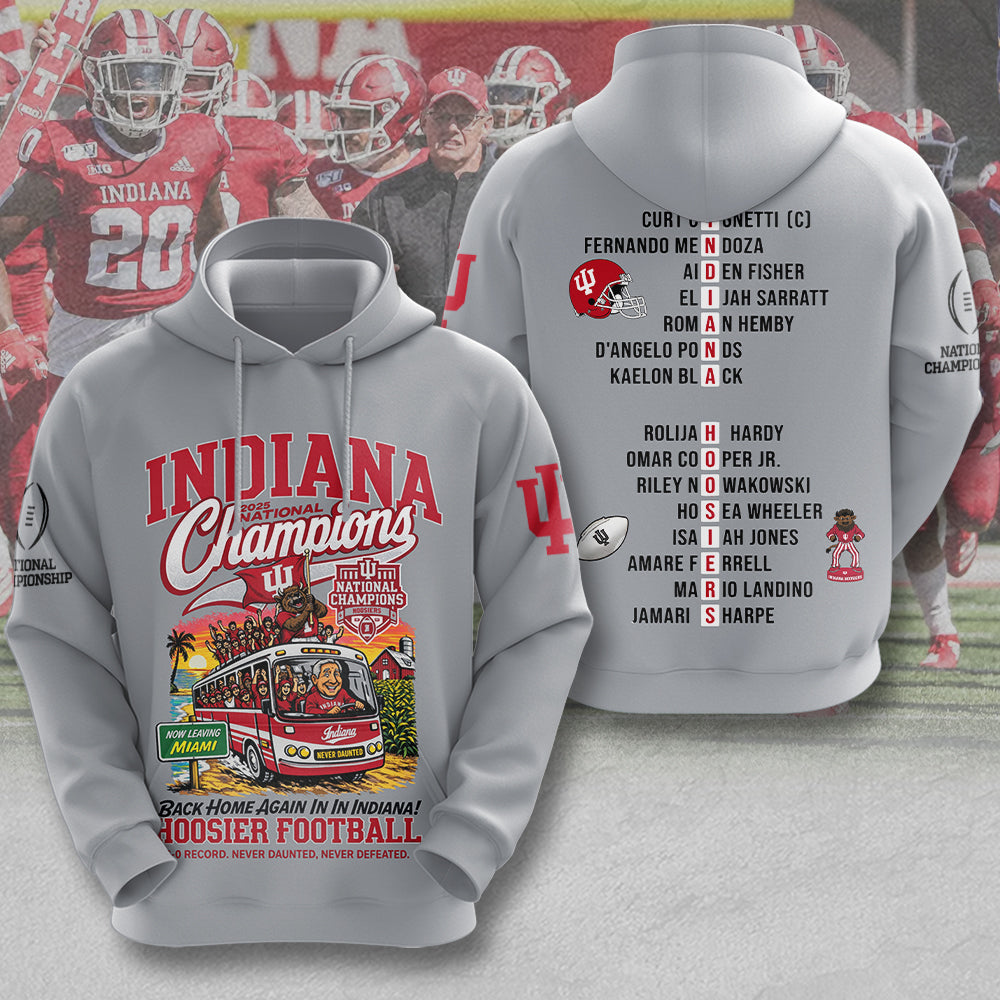 Indiana Hoosiers Football 2025 National Champions 3D Apparel – MAITM14644
