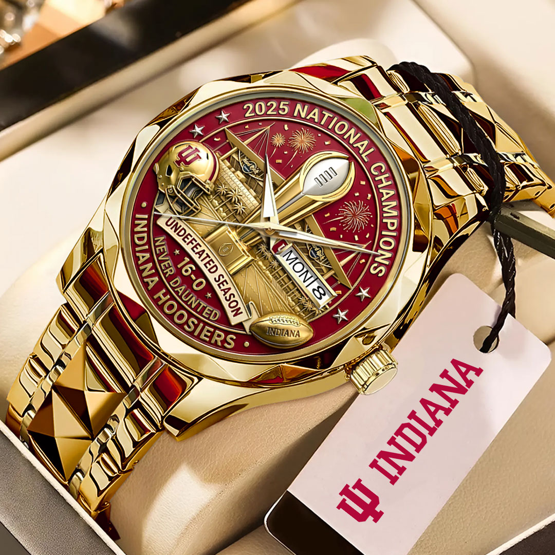 Indiana Hoosiers Football 2025 National Champions Alloy Luxury Quartz Watch – HOATT15844