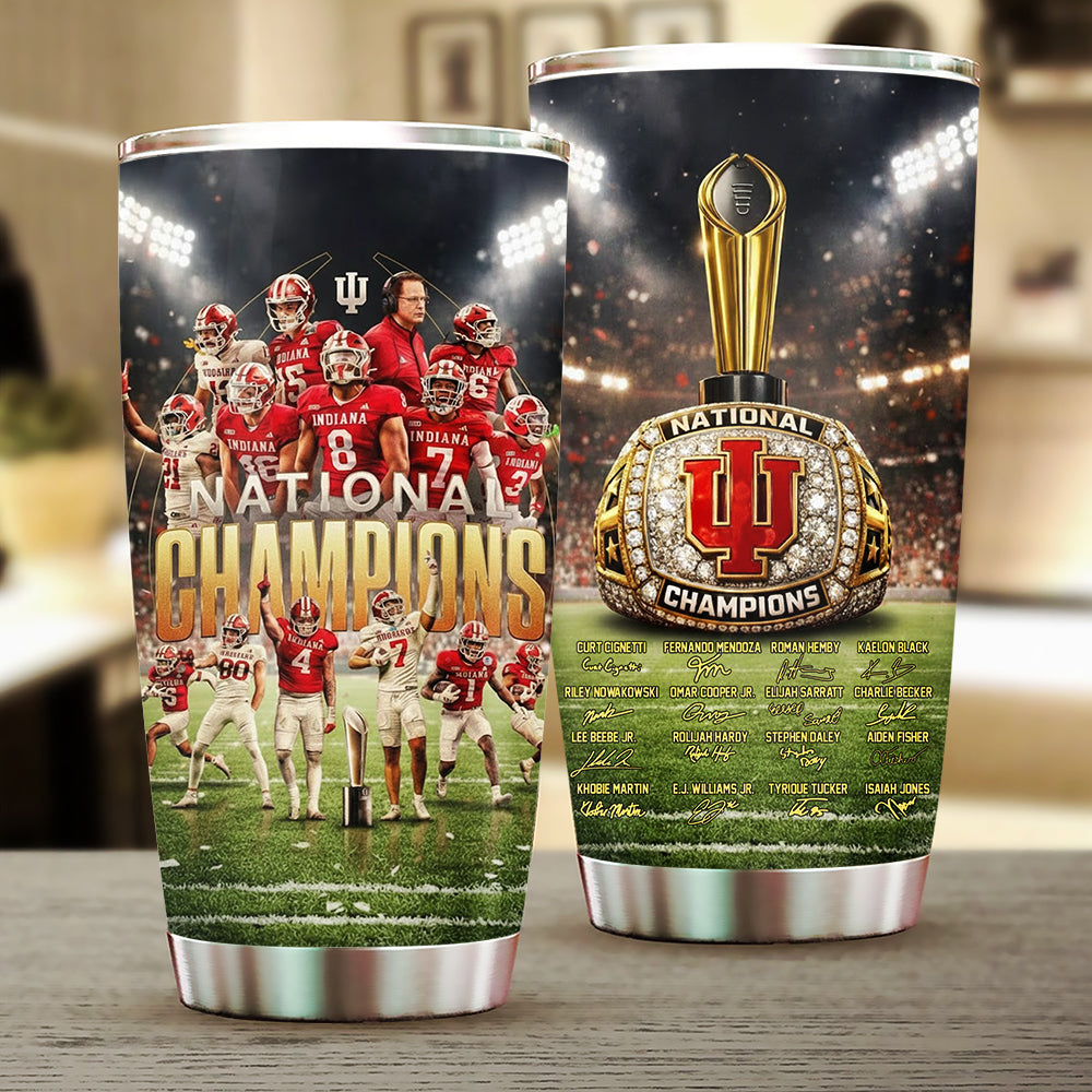 Indiana Hoosiers Football 2025 National Champions Tumbler Cup – TMTHU3678