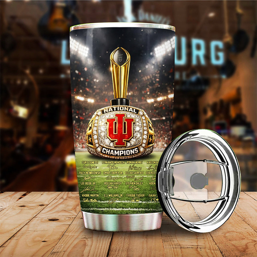 Indiana Hoosiers Football 2025 National Champions Tumbler Cup – TMTHU3678
