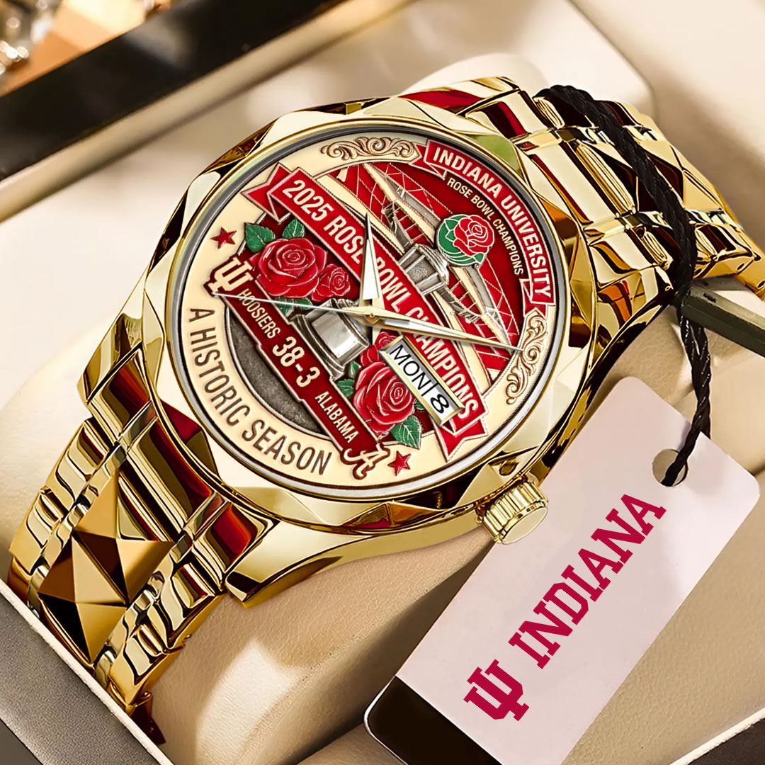Indiana Hoosiers Football 2026 Rose Bowl Champions Alloy Luxury Quartz Watch – HOATT15729