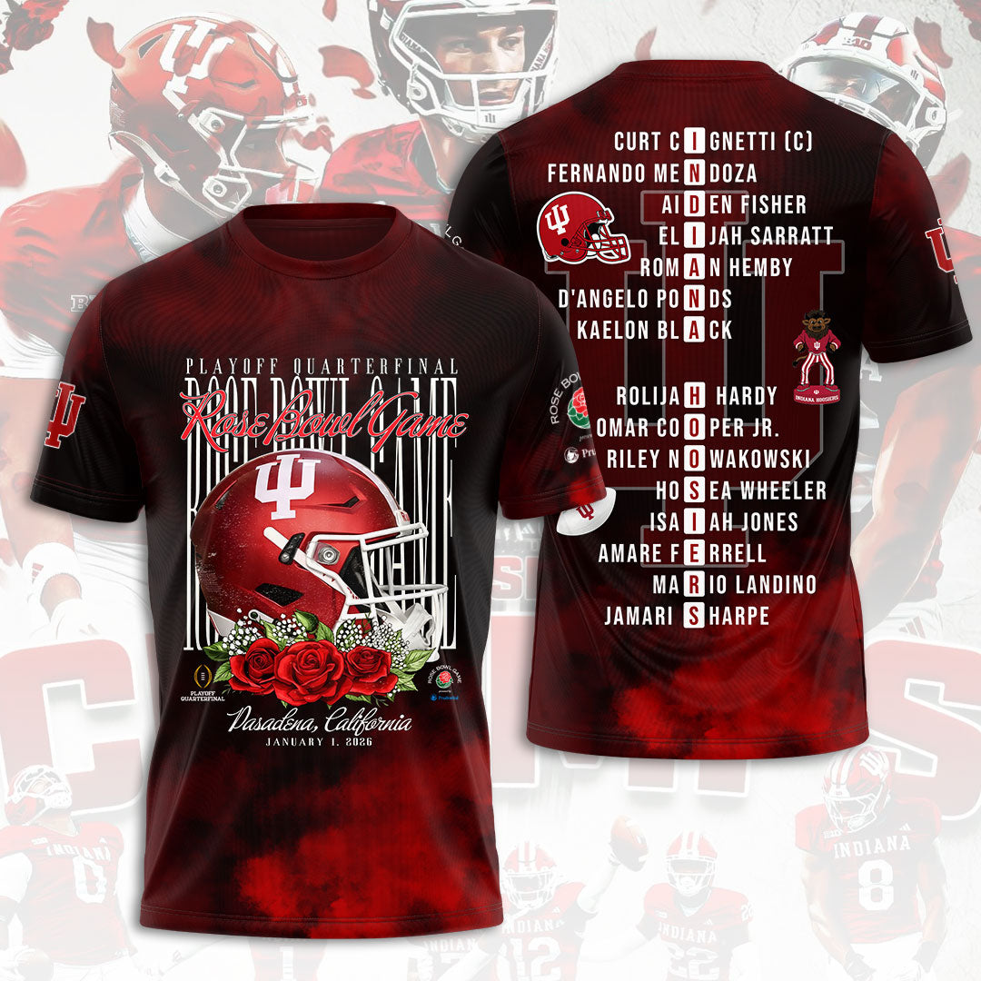 Indiana Hoosiers Football 2026 Rose Bowl 3D Apparel – HOATT15447