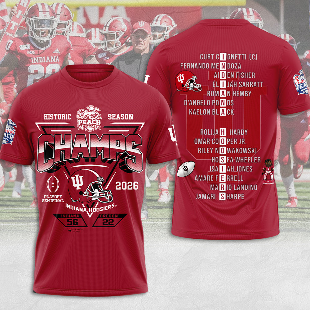Indiana Hoosiers Football Peach Bowl Champions 3D Apparel – MAITM14396