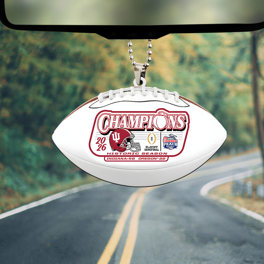 Indiana Hoosiers Football Peach Bowl Champions Custom shape 2-sided Acrylic Car Ornament – MAITM14401