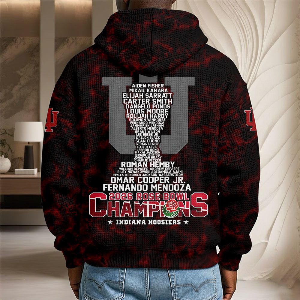 Indiana Hoosiers Football 3D Unisex Waffle Hoodie – TMTHU3068