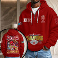 Indiana Hoosiers Football 2025 Big Ten Champions 3D Unisex Waffle Hoodie – MAITM14000