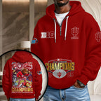 Indiana Hoosiers Football 2025 Big Ten Champions 3D Unisex Waffle Hoodie – MAITM14000