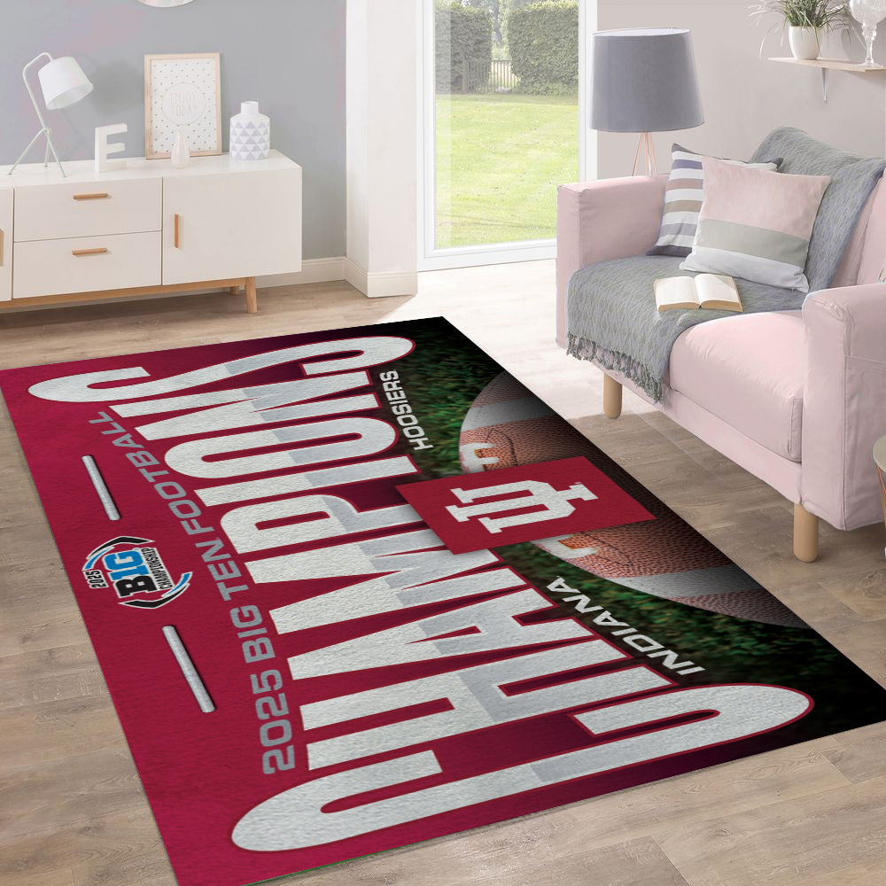 Indiana Hoosiers Football 2025 Big Ten Champions Rectangular Rug – MAITM13987