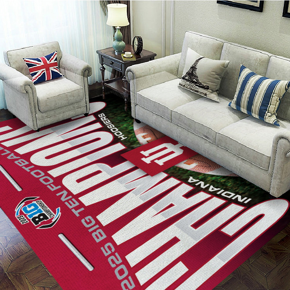 Indiana Hoosiers Football 2025 Big Ten Champions Rectangular Rug – MAITM13987