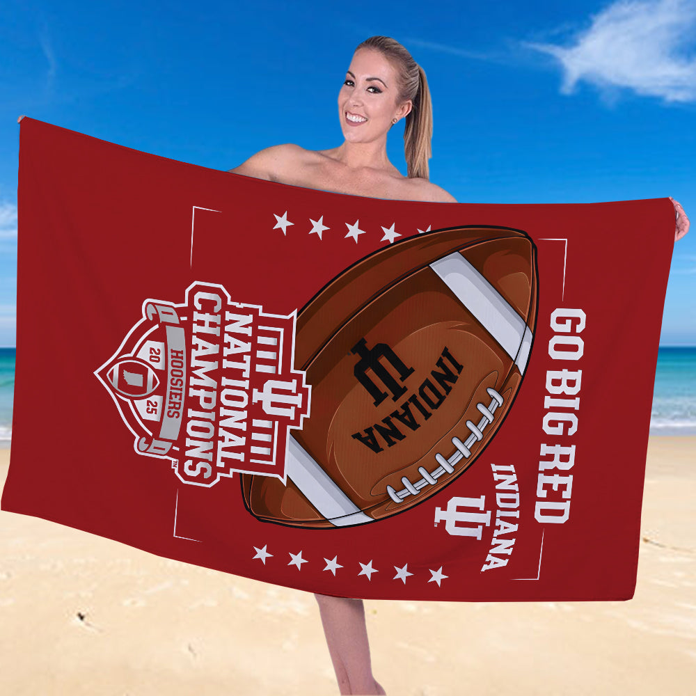 Indiana Hoosiers Football 2025 National Champions Rectangle Beach Towel – TANTN20444