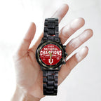 Indiana Hoosiers Football 2025 National Champions Black Stainless Steel Watch – TANTN20159