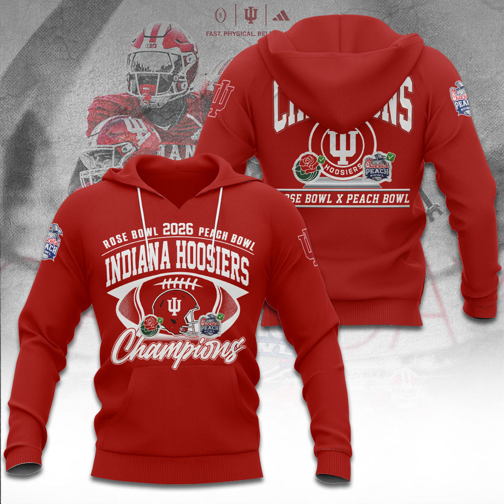 Indiana Hoosiers Football 2026 Peach Bowl Champions 3D Apparel – TANTN20122