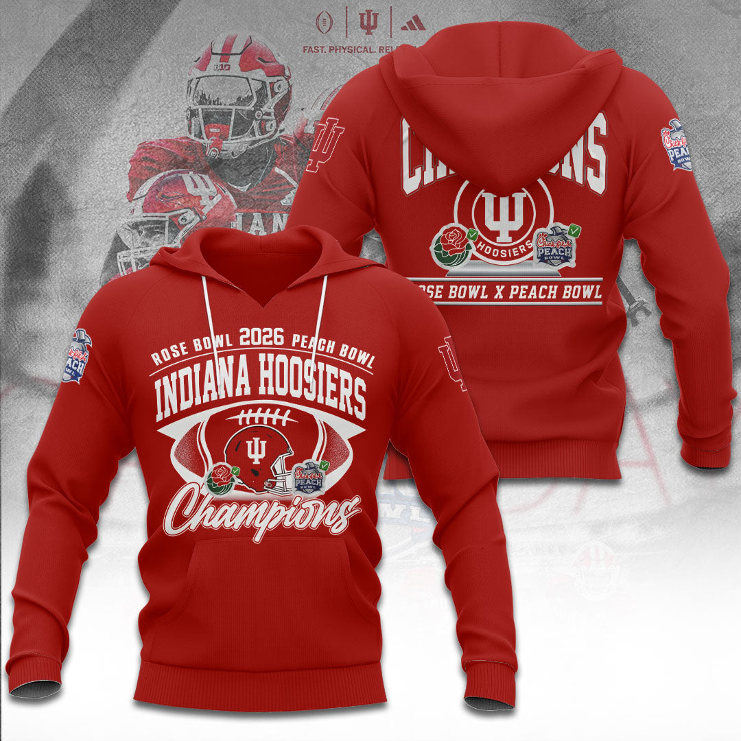 Indiana Hoosiers Football 2026 Peach Bowl Champions 3D Apparel – TANTN20122