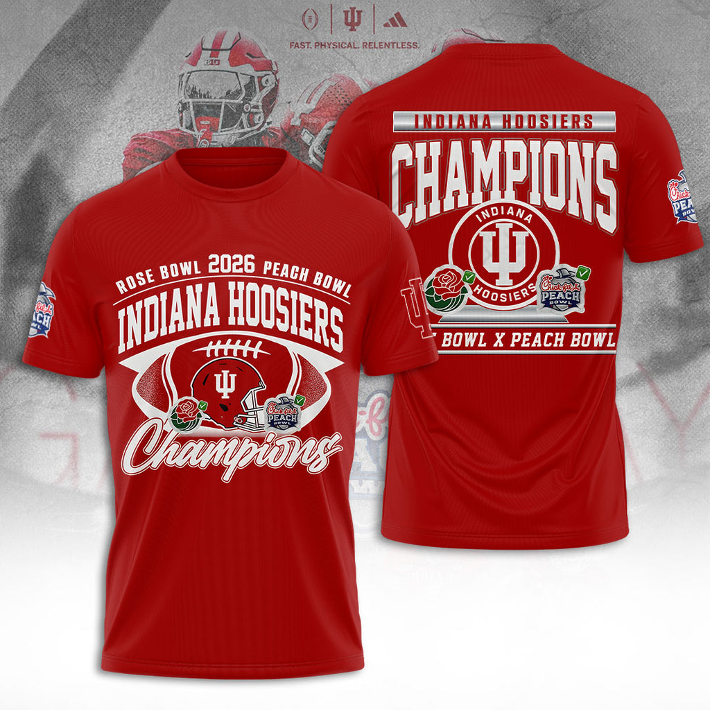 Indiana Hoosiers Football 2026 Peach Bowl Champions 3D Apparel – TANTN20122