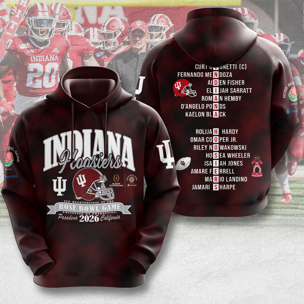 Indiana Hoosiers Football 2026 Rose Bowl 3D Apparel – MAITM14027