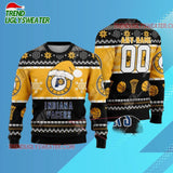 Personalized Indiana Pacers Snowy Hoops Holiday Ugly Christmas Sweater