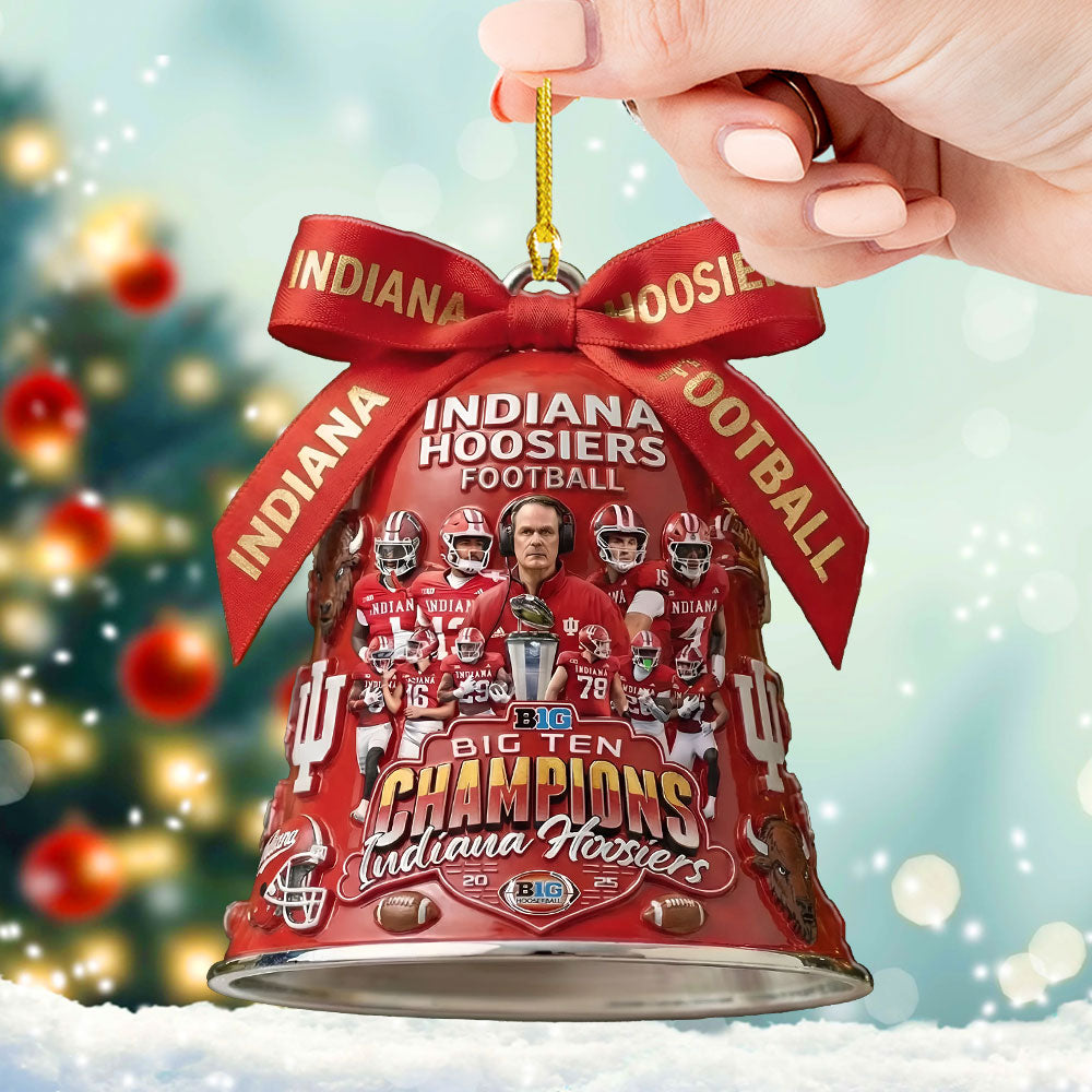 Indiana Hoosiers Football Big Ten Champions Custom Shape 2-sided Acrylic Ornament – TMTHU2545