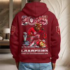 Indiana Hoosiers Football 2025 Big Ten Champions 3D Unisex Waffle Hoodie – HOATT14988