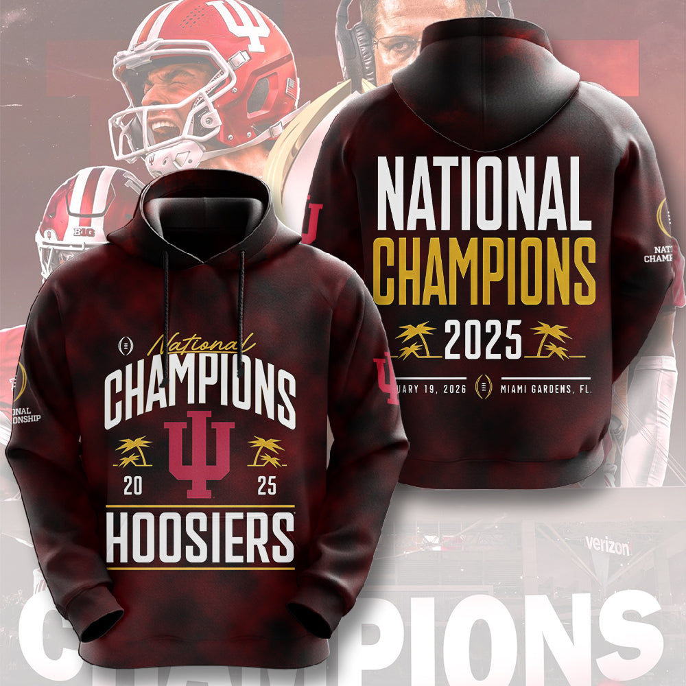 Indiana Hoosiers Football 2025 National Champions 3D Apparel – MAITM14517