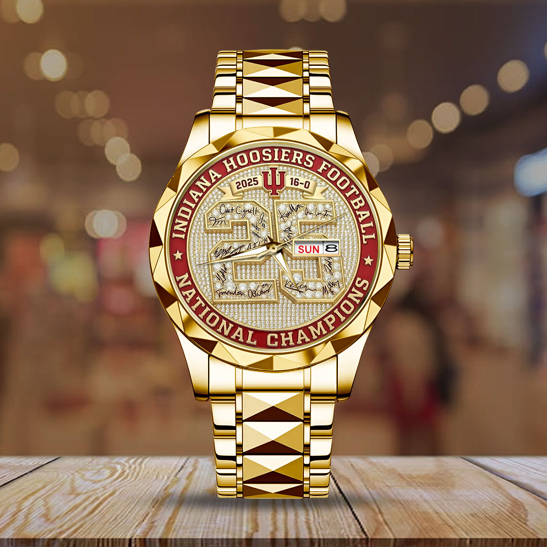 Indiana Hoosiers Football 2025 National Champions Alloy Luxury Quartz Watch – TMTHU3806
