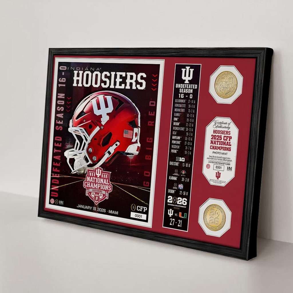 Indiana Hoosiers Football 2025 National Champions Rectangle Canvas With Inner Frame – HOATT15799