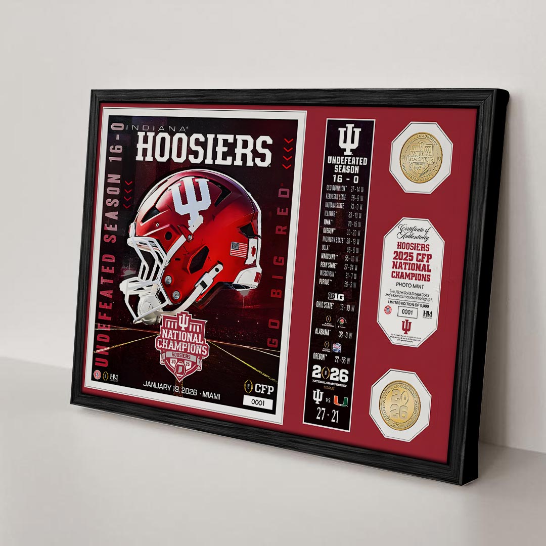 Indiana Hoosiers Football 2025 National Champions Rectangle Canvas With Inner Frame – HOATT15799