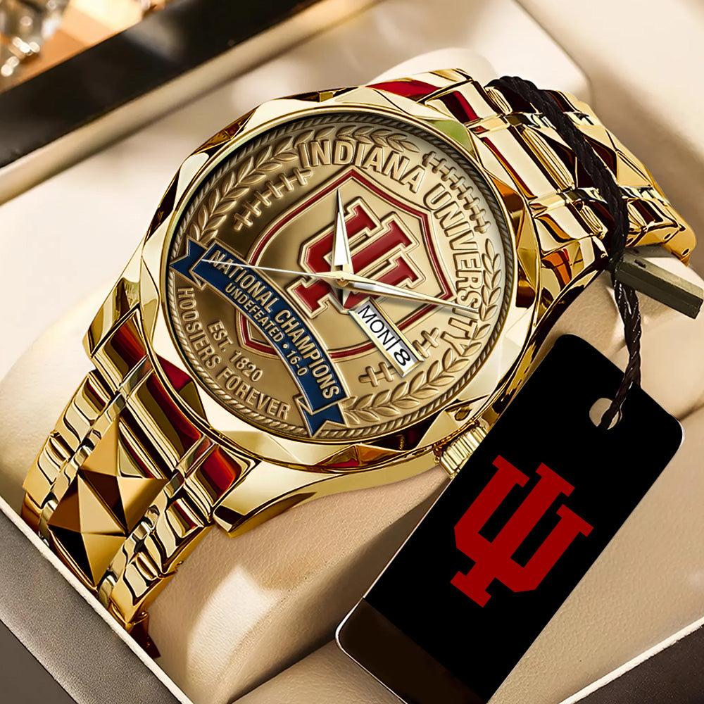 Indiana Hoosiers Football 2025 National Champions Alloy Luxury Quartz Watch – TANTN20462