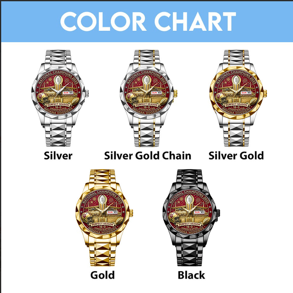 Indiana Hoosers Football 2025 National Champions Alloy Luxury Quartz Watch – TANTN20523