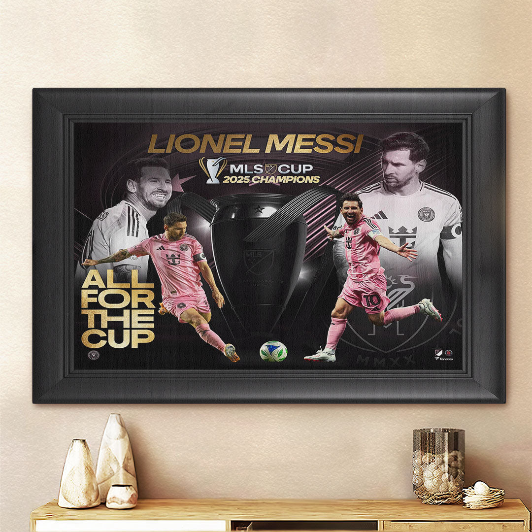 Inter Miami x Lionel Messi 2025 MLS Cup Champions Rectangle Canvas With Inner Frame – TMTHU2494