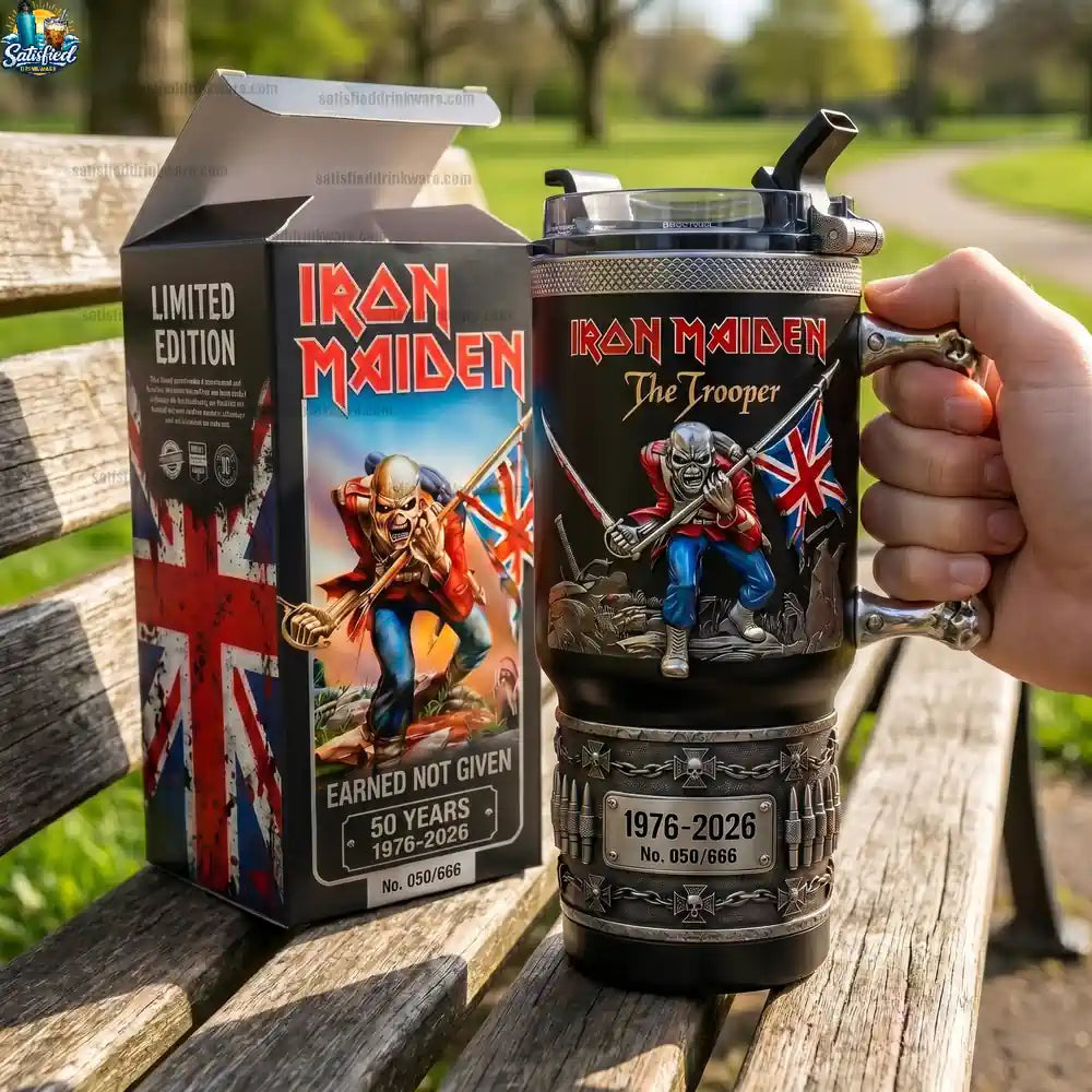 Iron Maiden The Trooper 50th Anniversary Edition Tumbler