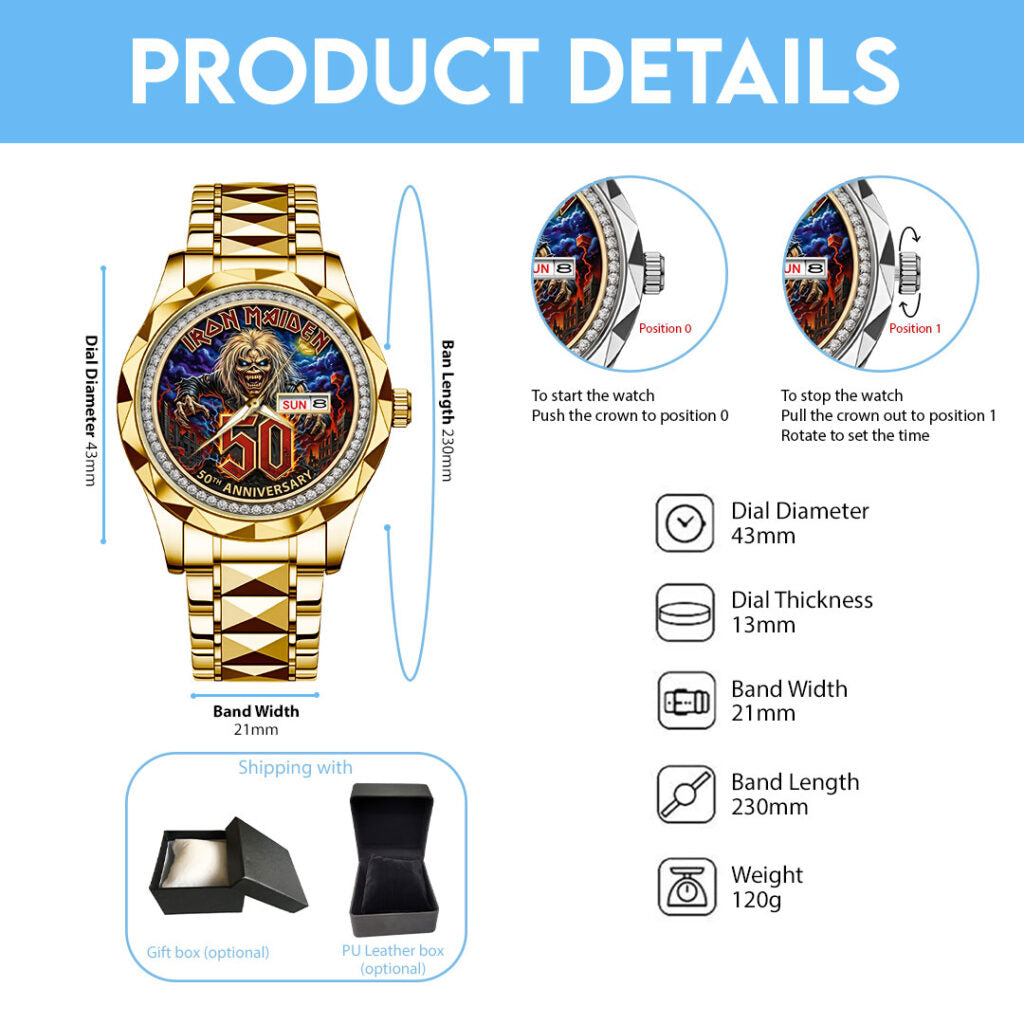 Iron Maiden Alloy Luxury Quartz Watch - TMTHU7175