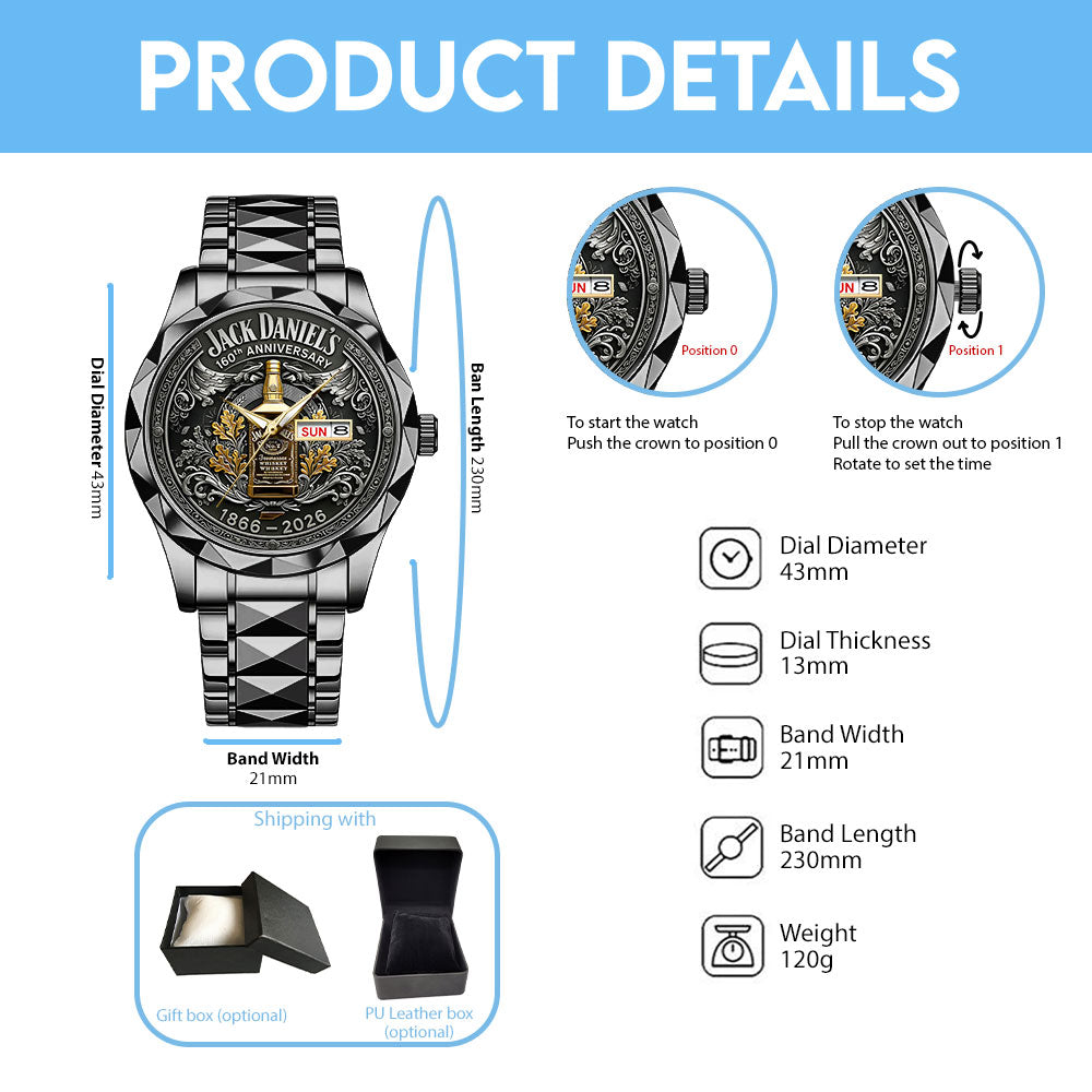 Jack Daniel's 160th Anniversary Alloy Luxury Quartz Watch – TANTN20700