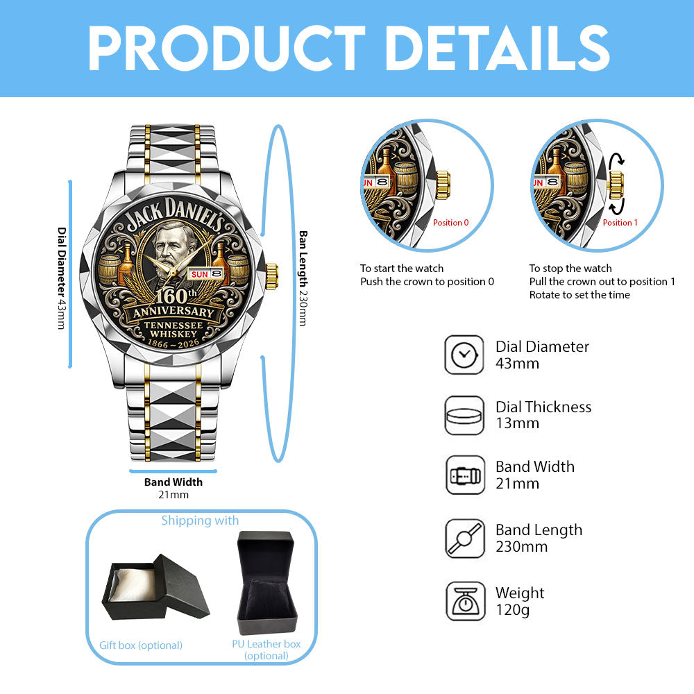 Jack Daniel's 160th Anniversary Alloy Luxury Quartz Watch – TANTN21395