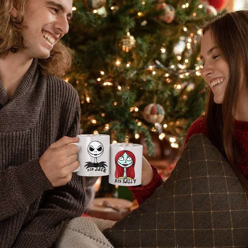 Jack Skeleton Girlfriend Her Jack His Sally Funny Couple Coffee Mugs