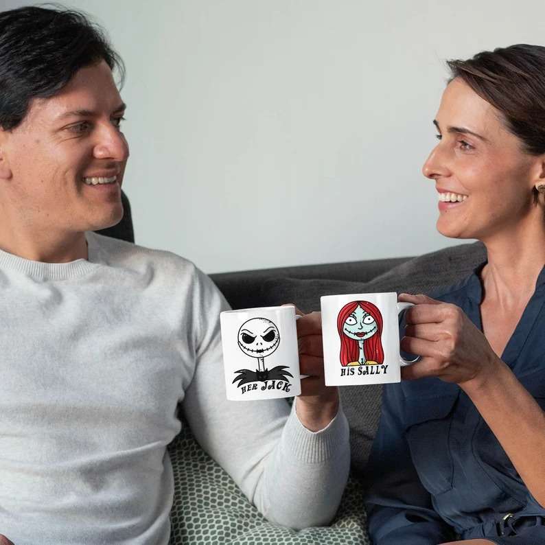 Jack Skeleton Girlfriend Her Jack His Sally Funny Couple Coffee Mugs